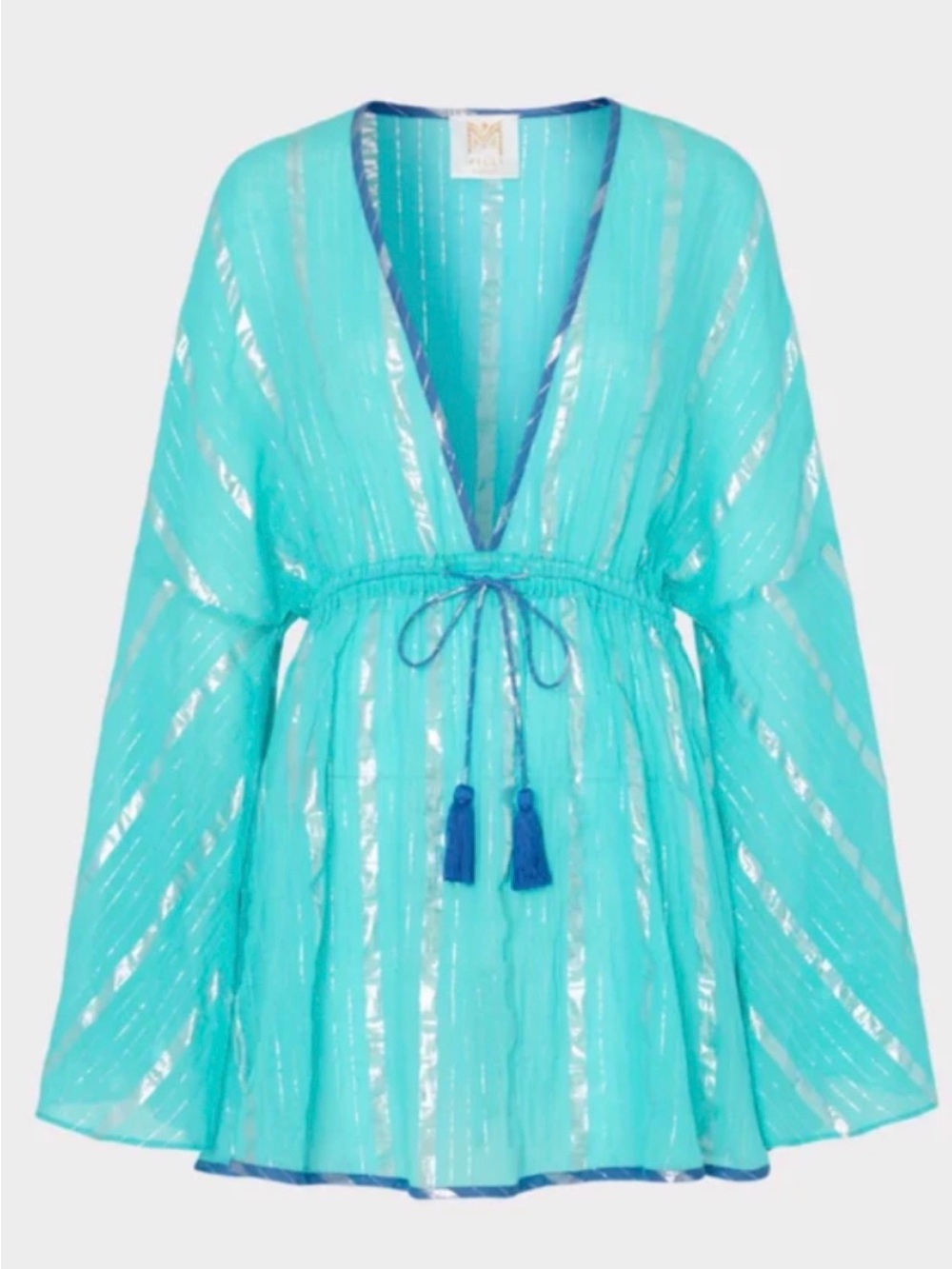 Milly NWT $350 Cabana Olympia Lurex Stripe Cover-up Dress